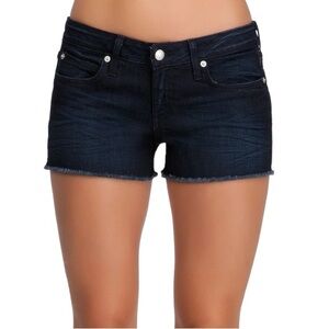 Bebe Dark Wash Icon Denim Shorts Size 26
